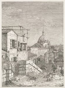 Udsigt: Huset med indskriften, 1735-1746. af Giovanni Antonio Canal