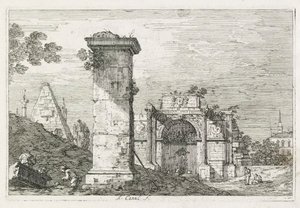 Udsigt: Den isolerede søjle af Antonio Canaletto