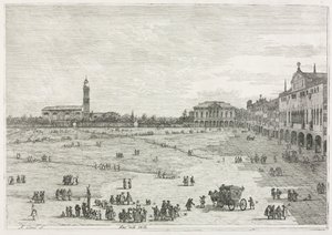 Udsigt: Prà della Valle, Padua, 1735-1746. af Giovanni Antonio Canal