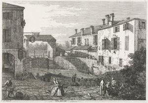 Udsigt: Kanalslusen ved Dolo, 1735-1746. af Giovanni Antonio Canal