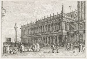 Visninger: Biblioteket, Venedig, 1735-1746. af Giovanni Antonio Canal