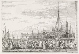 Udsigt: Markedet på Moloen af Antonio Canaletto