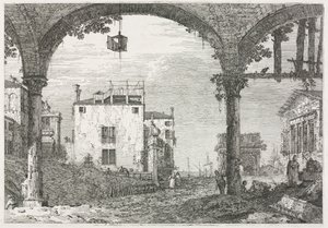 Udsigt: Portikoen med lanternen, 1735-1746. af Giovanni Antonio Canal