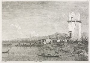 Udsigt: Tårnet i Malghera, 1735-1746. af Giovanni Antonio Canal
