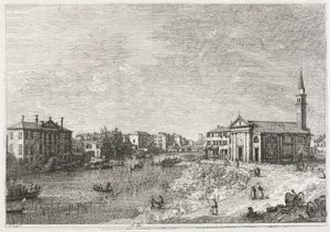 Udsigt: Udsigt over Dolo, en by ved Brenta, vest for Venedig, 1735-1746. af Giovanni Antonio Canal