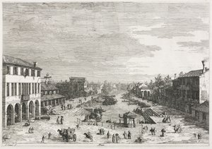 Udsigt: Udsigt over Mestre, en by i provinsen Venedig af Antonio Canaletto