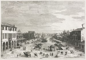 Udsigt: Udsigt over Mestre, en by i provinsen Venedig, 1735-1746. af Giovanni Antonio Canal