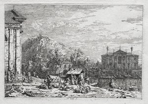 Udsigt over Venedig og omegn: A City Beyond a River af Antonio Canaletto