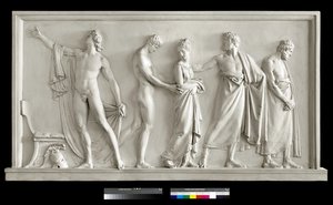 Achilleus leverer Briseis til Agamemnons Heralds, 1787-90 (gips) af Antonio Canova