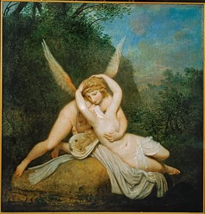 Amor og Psyke ... (maleri på lærred) af Antonio Canova