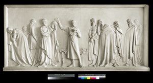 Sokrates drikker bægeret med hemlock, 1787-90 (gips) af Antonio Canova