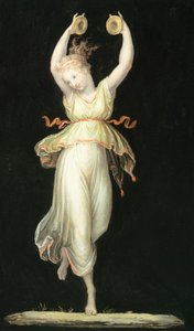 Kvinde, der spiller kastanjetter af Antonio Canova (1757-1822), tempera