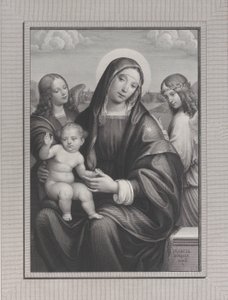 Madonna og barn med engle, 1822-88. af Antonio Dalco