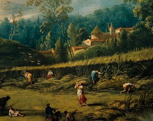 Høsten, detalje fra Sommeren, af Antonio Diziani (1737-1797), maleri.