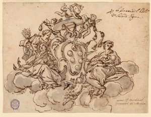 Design til et loft (?) maleri med kardinal Francesco Maria de