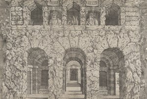 En grotte, ca. 1545. af Antonio Fantuzzi