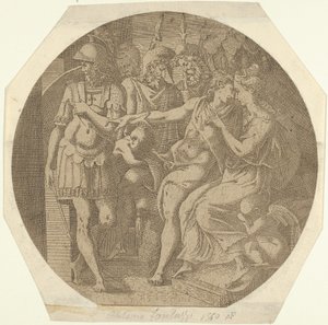 En mand, der siger farvel til en kvinde, 1540-45. af Antonio Fantuzzi