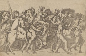 En romersk hær på marts - troppekonvoj, 1540-45. af Antonio Fantuzzi