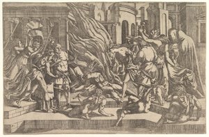 Afbrænding af et lig, ca. 1543. af Antonio Fantuzzi