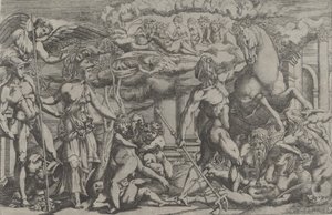 Konkurrencen mellem Neptun og Athena, 1540-45. af Antonio Fantuzzi