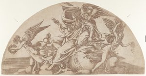 Gud siddende på verden, 1540-45. af Antonio Fantuzzi