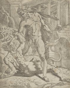 Hercules og Cacus, 1540-45. af Antonio Fantuzzi