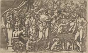 Herkules klædt som kvinde, 1540-45. af Antonio Fantuzzi