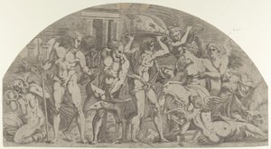Meleager bringer ornehovedet til Atalanta, 1540-45. af Antonio Fantuzzi