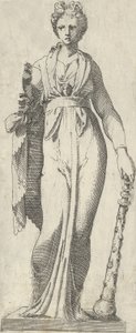 Melpomene, fra Mattei-sarkofagen, Rom, 1540-45. af Antonio Fantuzzi