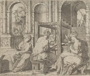 Minyas døtre, 1545. af Antonio Fantuzzi