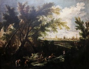 Landskab med vandbærer. af Antonio Francesco Peruzzini