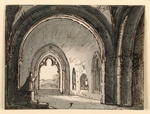 Interiør af kirke nær Faenza af Antonio Giuseppe Basoli