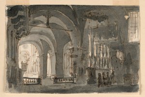 Den gamle katedral i Brescia af Antonio Giuseppe Basoli