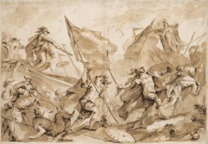 Jacopo Marcello leder angrebet på Gallipoli af Antonio Guardi