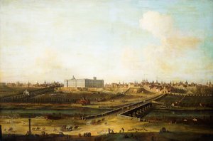 Madrid og Palacio Real fra Vestbredden af Manzanares, 1752-53 af Antonio Joli