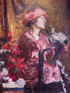 Enrica i lilla af Antonio Mancini
