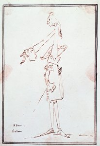 Portræt af Filippo Balatri (1676-1756) italiensk kastrat (castrato) Karikatur af Anton Maria Zanetti (1679Ð1767). 1700-tallets privatsamling