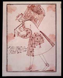 Portræt af Gaetano Majorana kaldet Caffarelli (eller Cafarello eller G Affariello) (1710-1783) Italiensk castrato (castrat), der bortfører San Giovanni Grisostomo-teatret tegnefilm af Anton Maria Zanetti (1680-1767). 1700-tallet. Privat samling.
