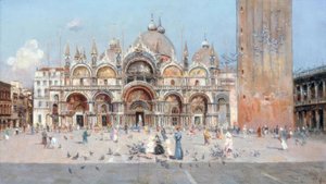 Piazza San Marco i Venedig af Antonio Maria de Reyna Manescau