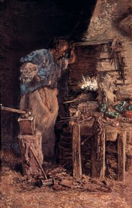 Smedens guldbryllup (Smeden ved guldbryllup). Maleri af Anthony Munoz og Degrain (1841-1924). Olie på lærred