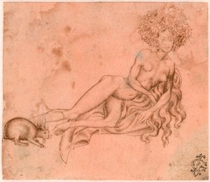 Allegorie de la Luxure (Allegory of luxuria) Dessin a la plume af Antonio Pisanello (1395-1455) vers 1426 Albertina, Vienne af Antonio Pisanello