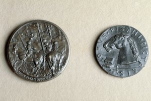 Medalje af Francesco Sforza, herre af Cremona, til hest (bronze) af Antonio Pisanello