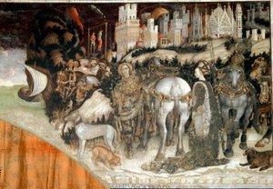 Saint George leverer prinsessen af ​​Trebizonde detalje. Fresco af Antonio Pisano kaldet Pisanello (ca. 1380-1455) 1436-1438 Verona, Sant 