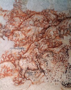 Sinopia (undermaling), detalje (fresco) af Antonio Pisanello
