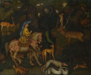 Synet om Saint Eustace, ca. 1440 af Antonio Pisanello