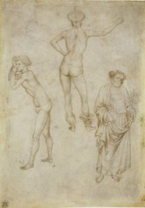 To mandlige figurstudier og Sankt Peter, 1430-1435 af Antonio Pisanello