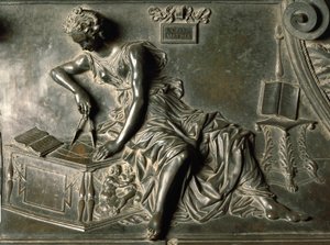Geometri, detalje fra graven af Sixtus IV af Antonio Pollaiuolo (1432-1498), bronze, Peterskirken, Vatikanstaten af Antonio Pollaiuolo