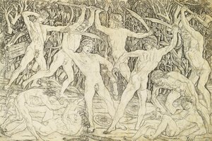 Nøgenbilleder i kamp, ​​af Antonio del Pollaiuolo (ca 1431-1498), gravering af Antonio Pollaiuolo