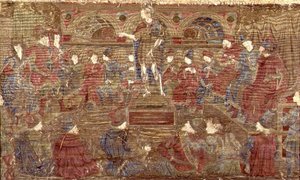 Johannes Døberen irettesætter Herodes, billedtæppe, der skildrer scener fra helgenens liv (tekstil) af Antonio Pollaiuolo