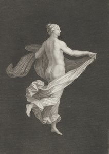 En delvis nøgen bacchante set bagfra, vendt mod højre og med en oval d..., ca. 1795-ca. 1820. af Antonio Ricciani